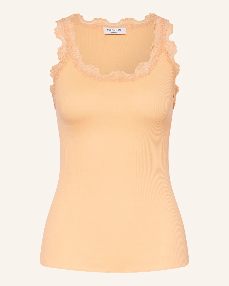 Rosemunde Seidentop BABETTE mit Spitze Hellorange