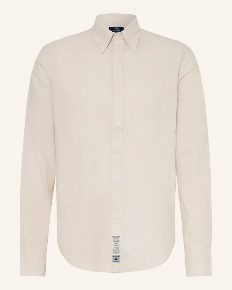 La Martina Hemd Regular Fit Mit Leinen beige Beige