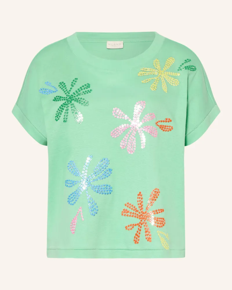 Milano Italy T-Shirt mit Pailletten Mint
