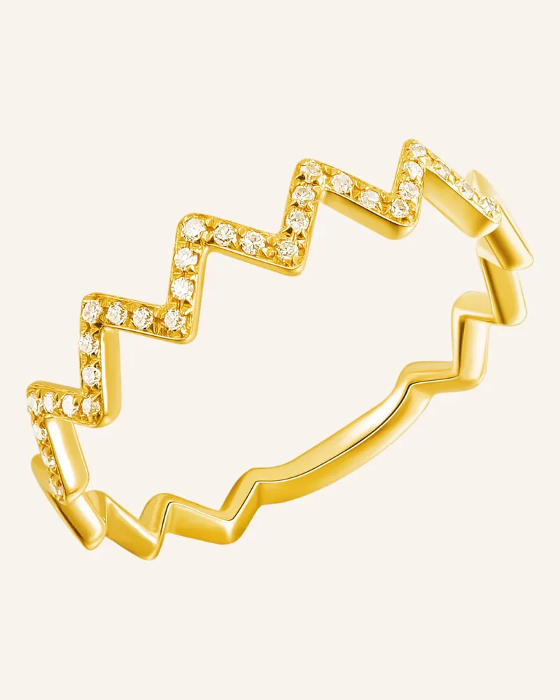 Leaf Ring Ring FLASH aus 18 Karat Gelbgold mit Diamanten Gold