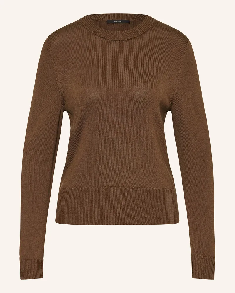 windsor. Pullover aus Merinowolle Braun