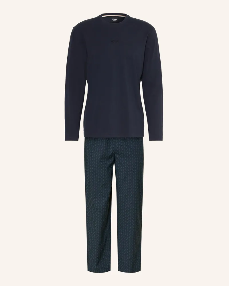 HUGO BOSS Schlafanzug Chris blau Dunkelblau