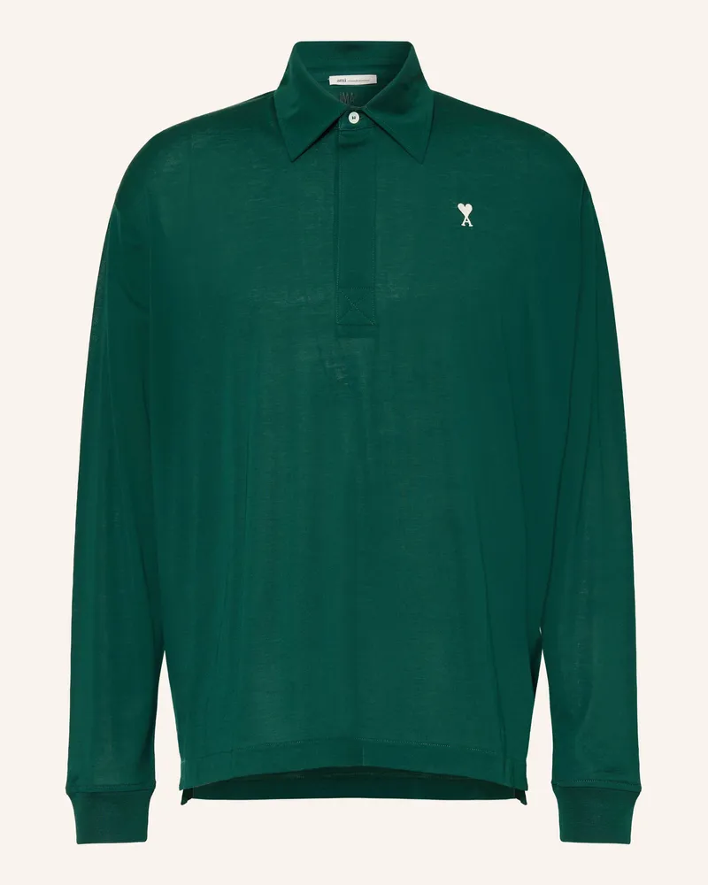 AMI Paris Jersey-Poloshirt gruen Dunkelgrün