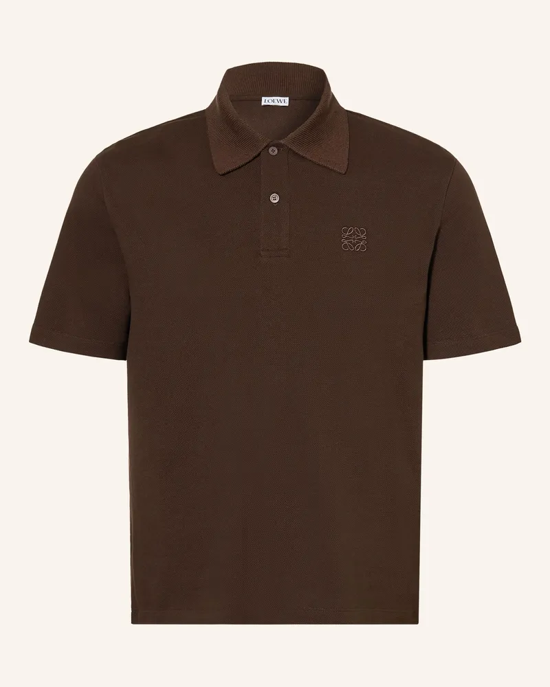 Loewe Piqué-Poloshirt braun Dunkelbraun