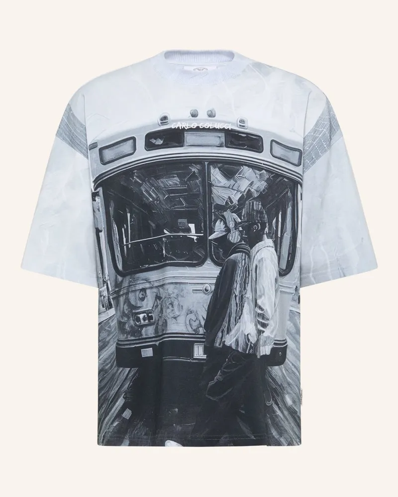 Carlo Colucci Oversize T-Shirt - Impression Of Carlo Ercolin schwarz Weiss