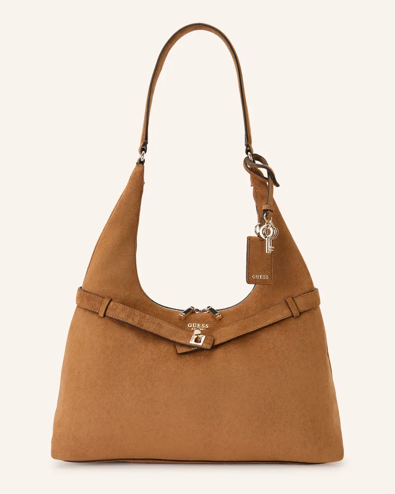 Guess Beuteltasche Ella braun Cognac