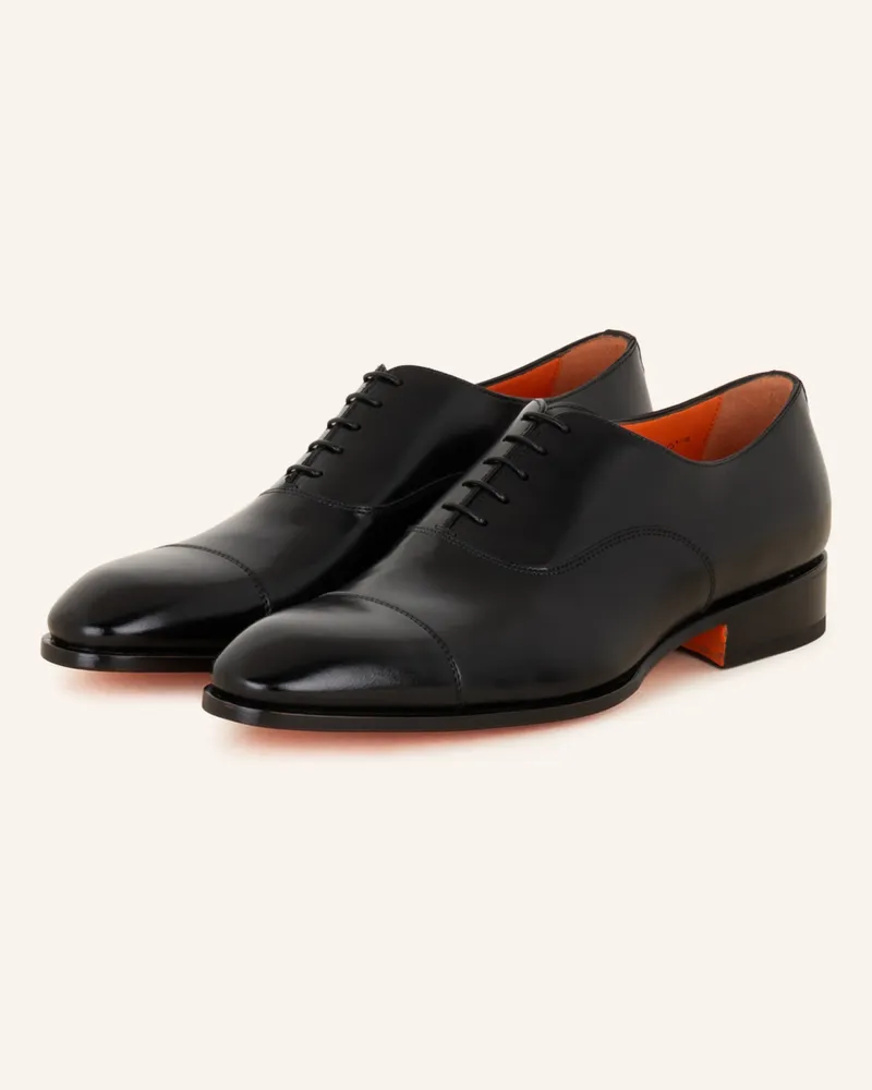 Santoni Schnürer Carter schwarz Schwarz