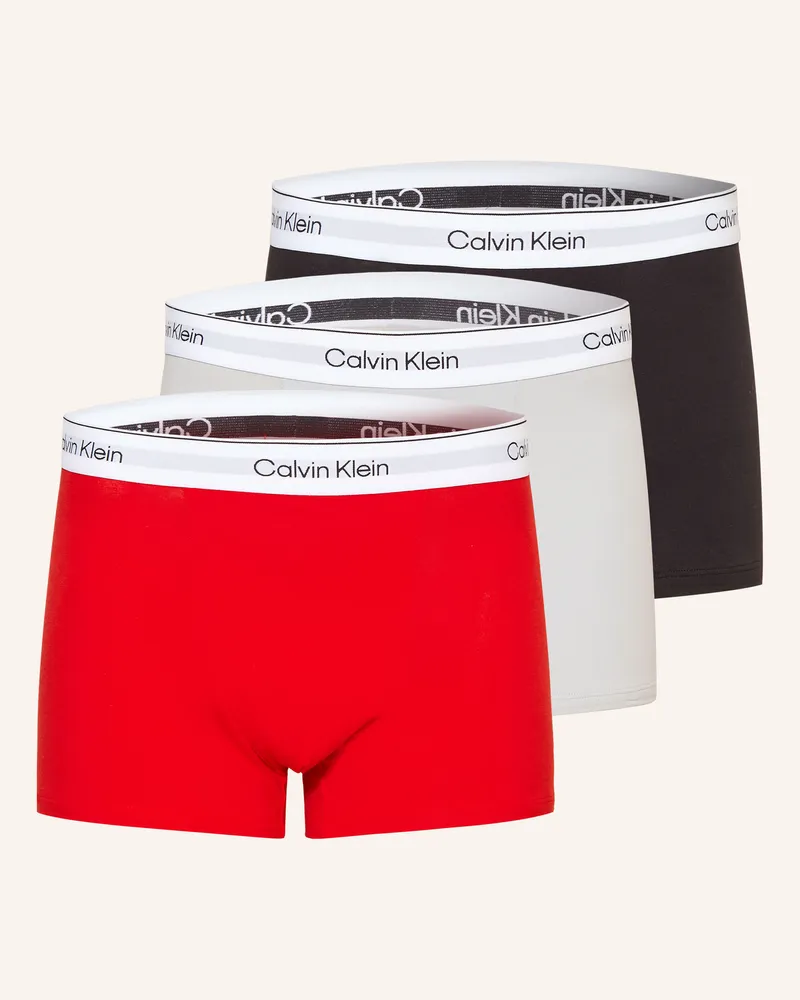 Calvin Klein 3er-Pack Boxershorts Icon Cotton Stretch rot Schwarz