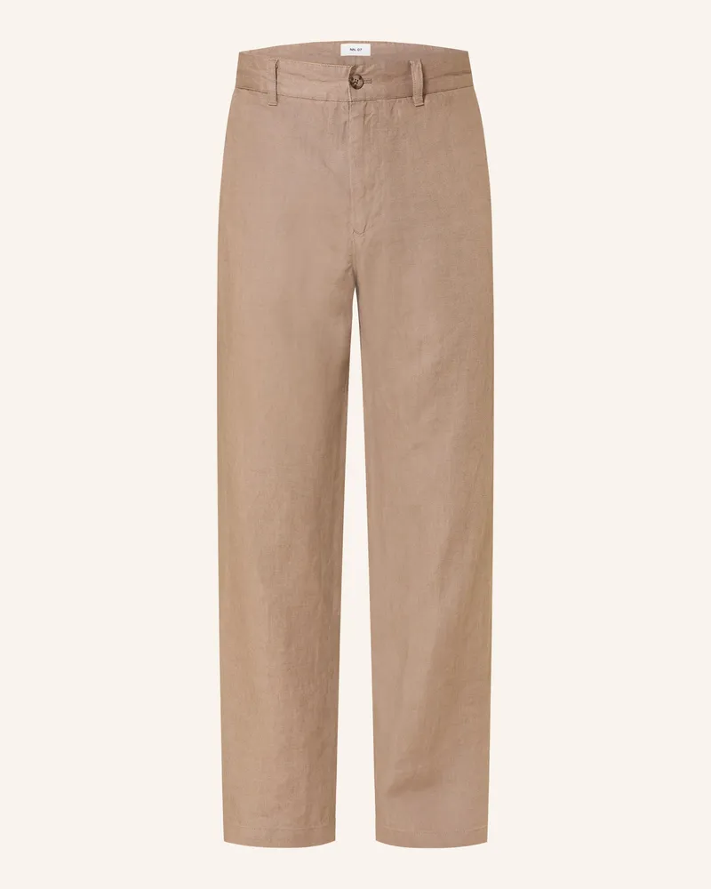 NN 07 Leinenhose Aden Regular Fit beige Beige