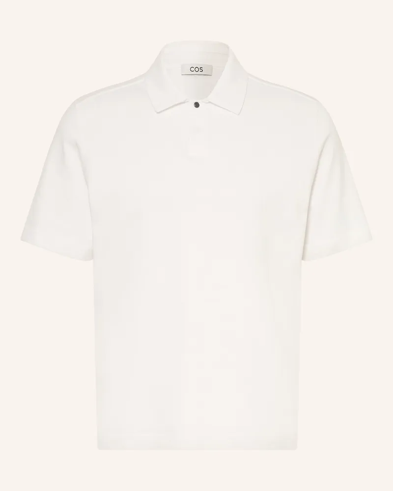 COS Piqué-Poloshirt weiss Schwarz