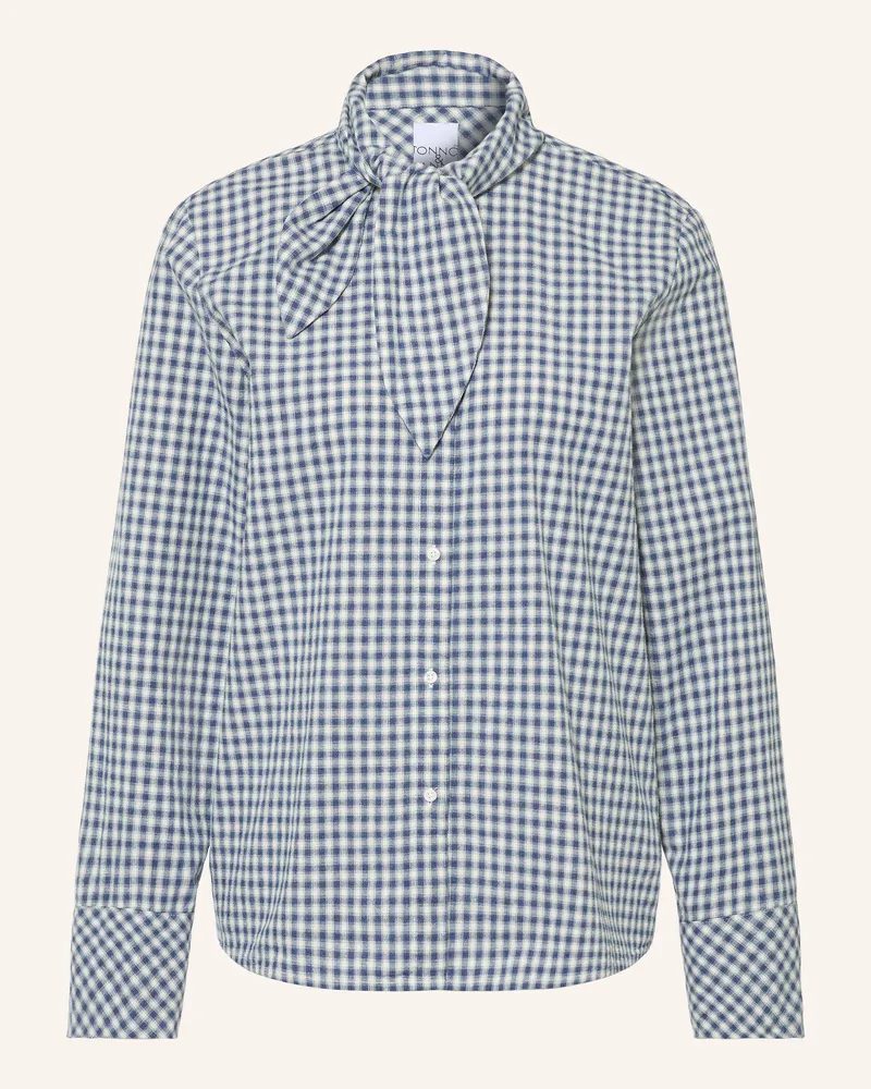 tonno e panna Schluppenbluse Aus Flanell blau Blau