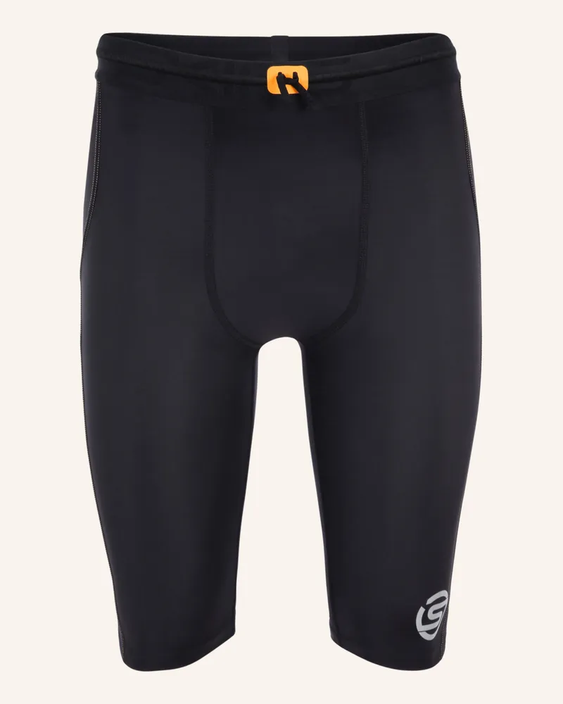 Skins Kompressionshose s3 Half Tights schwarz Schwarz