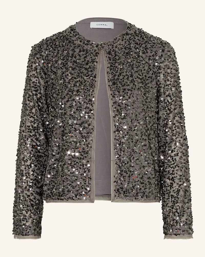 COMMA Blazer mit Pailletten Grau