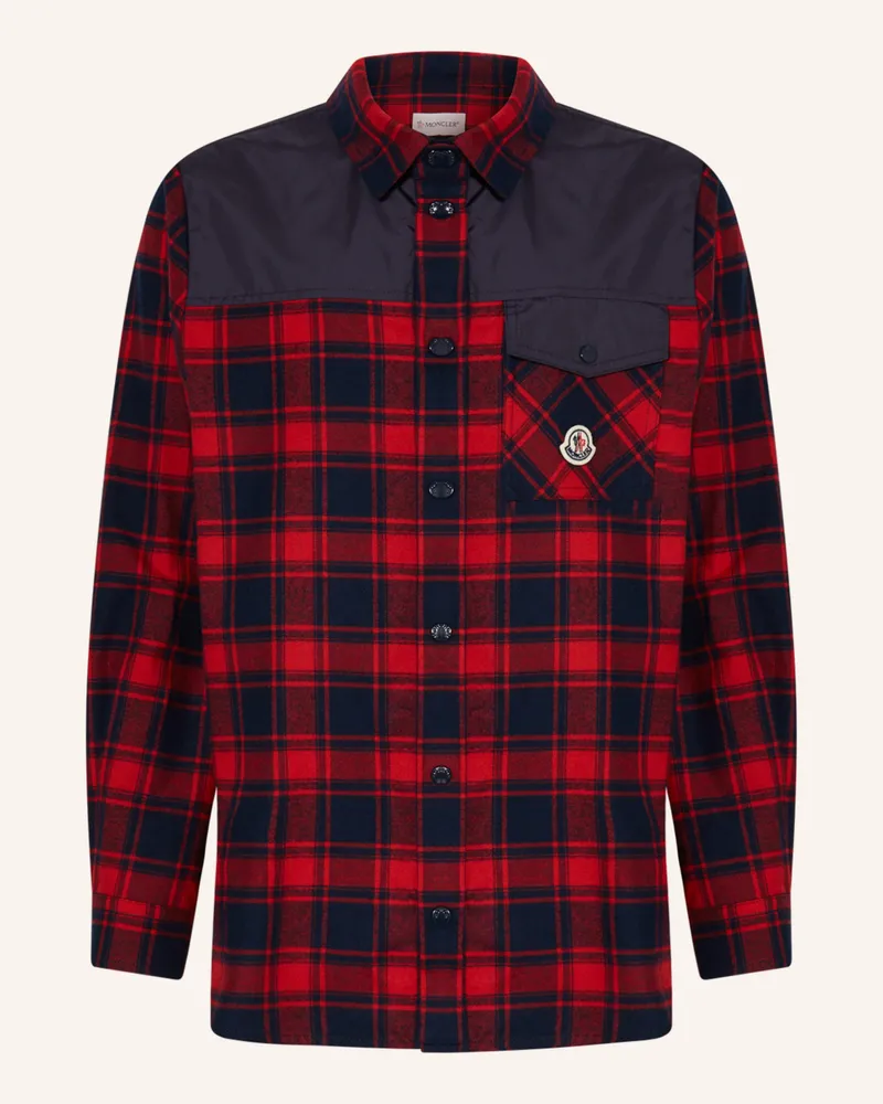 Moncler Hemd im Materialmix Rot