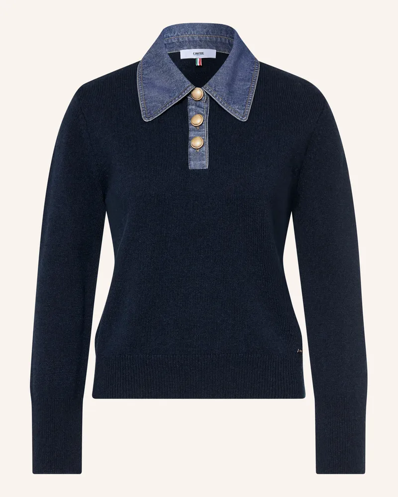 cinque Strick-Poloshirt Cidemo blau Dunkelblau