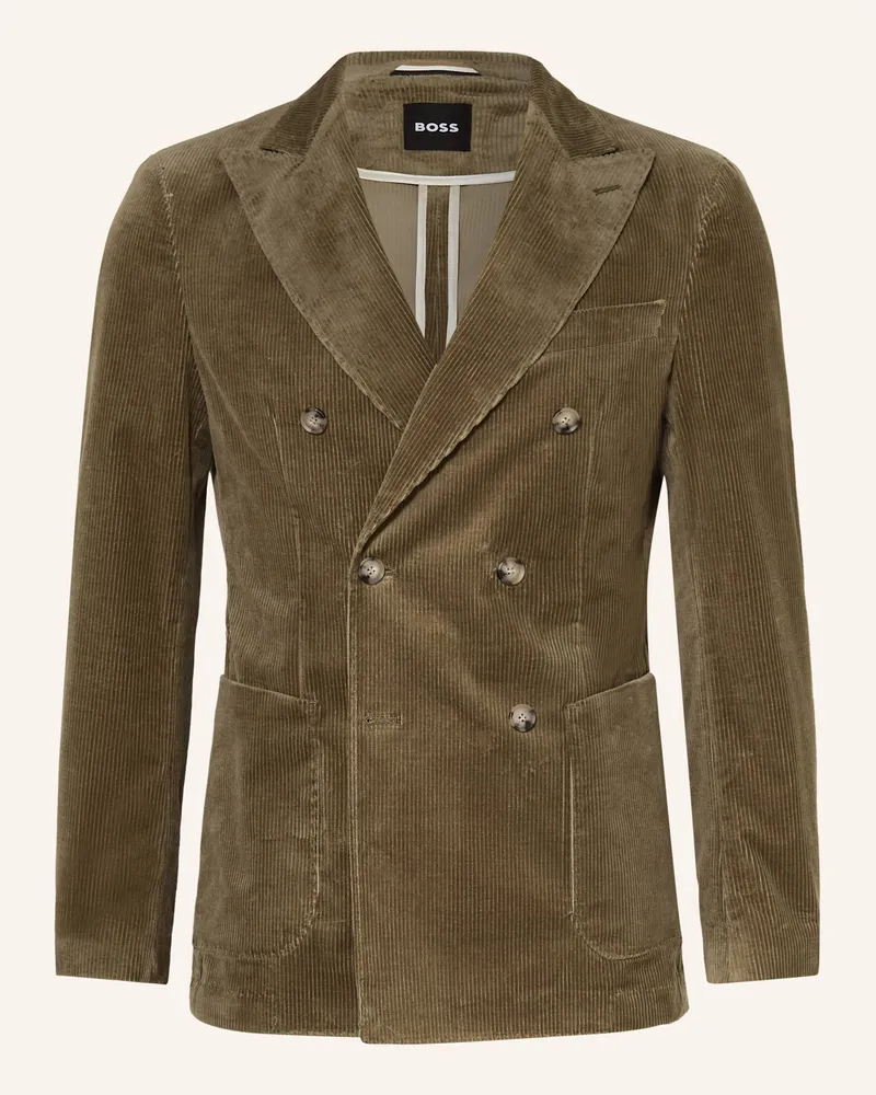 HUGO BOSS Anzugsakko HANRY Slim Fit aus Cord Khaki