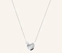 Halskette NECKLACE SIGNATURE 2 DROPS MOONSTONE GREY / DIAMOND PAVÉ 18K Weißgold