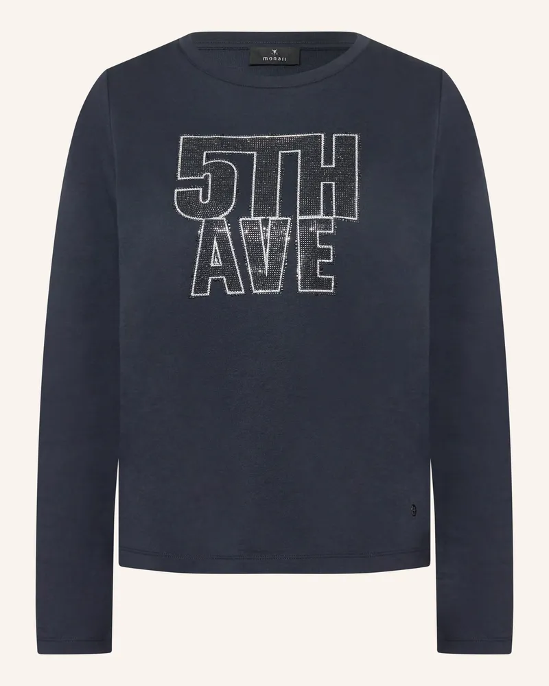 monari Longsleeve mit Schmucksteinen Dunkelblau