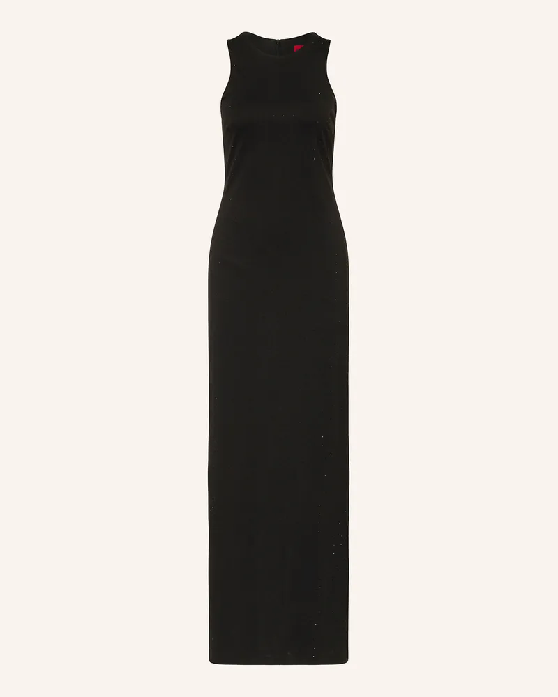 HUGO BOSS Jerseykleid KILUNI mit Schmucksteinen Schwarz