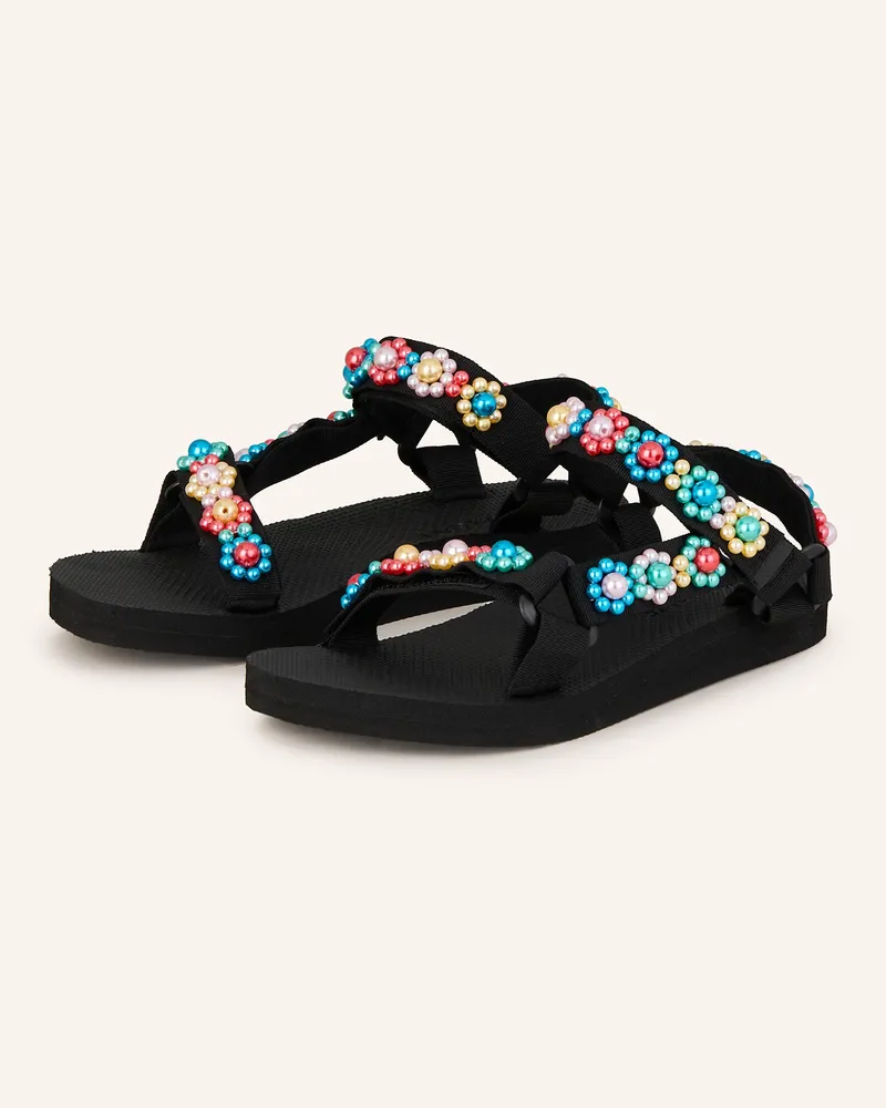 Arizona Love Sandalen TREKKY mit Schmuckperlen Schwarz