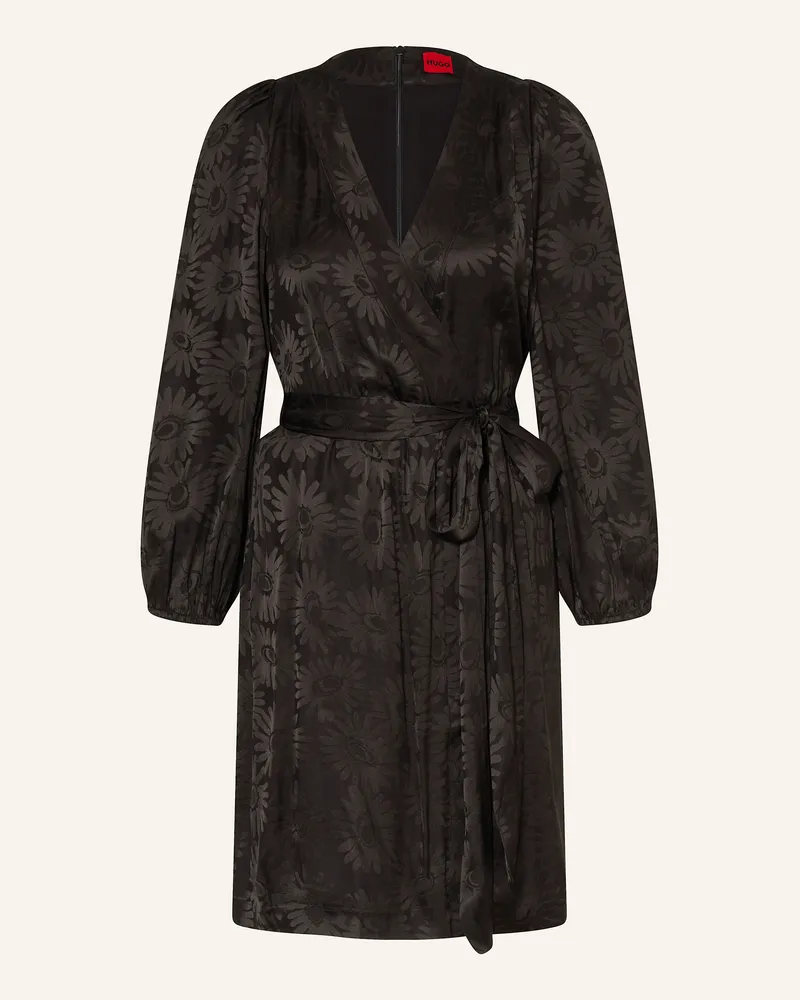 HUGO BOSS Satinkleid Kaleli schwarz Schwarz