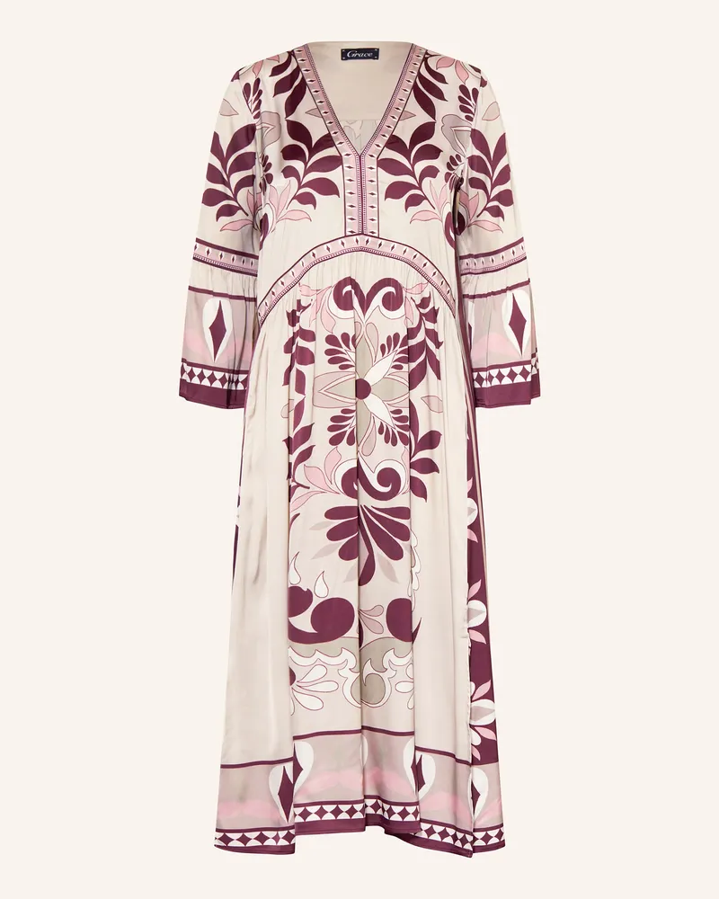 Grace Satinkleid Mit 3/4-Arm weiss Creme