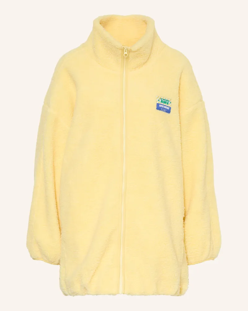 American Vintage Teddyfell-Jacke Hoktown gelb Hellgelb