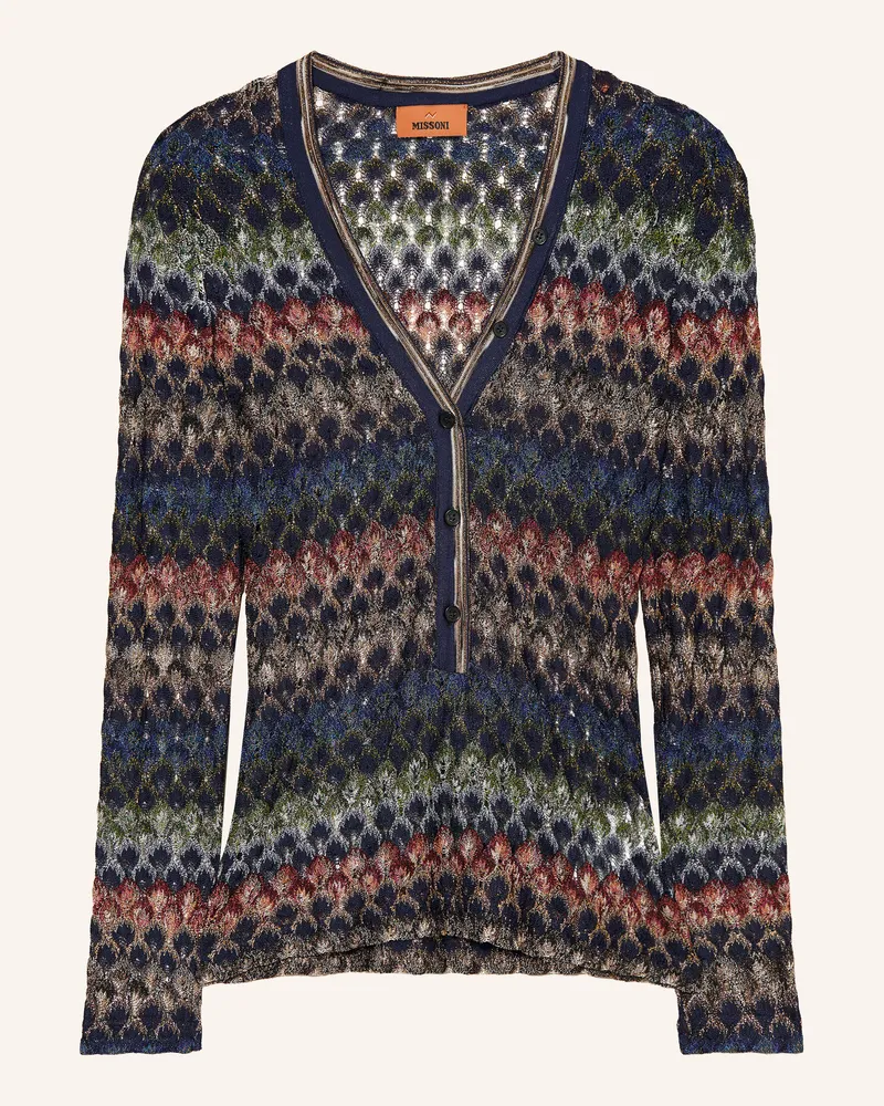 Missoni Strickbluse Mit Glitzergarn blau Dunkelblau