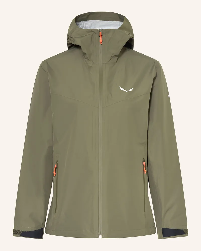 Salewa Hardshell-Jacke PUEZ 2.5L PTX Oliv