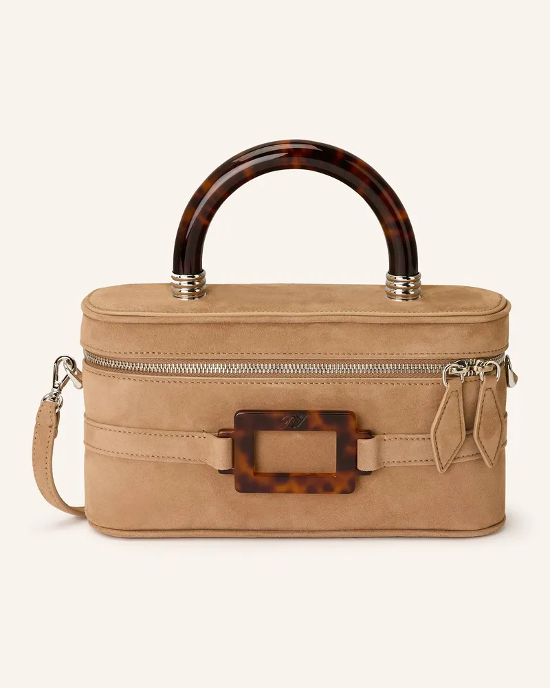 Roger Vivier Handtasche Belle Vivier Vanity Mini braun Beige