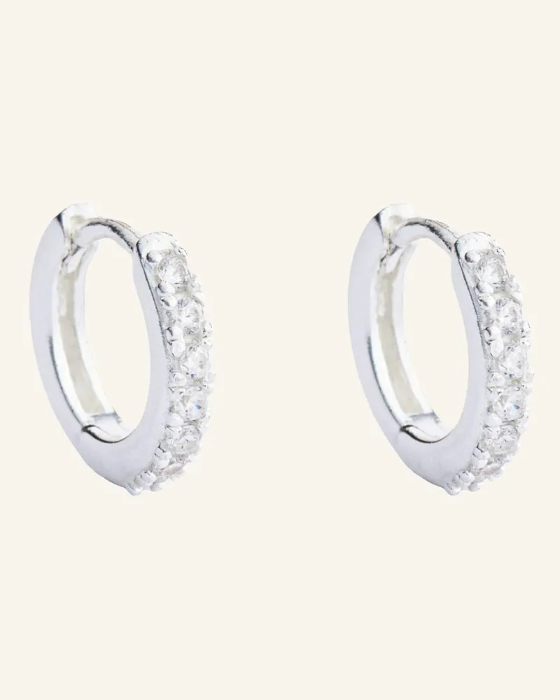 POMPIDOU Creolen LILLIAN MICRO PAVé by GLAMBOU Silber