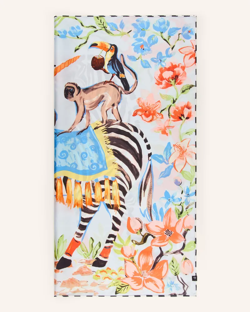 Fraas Seidentuch blau Weiss