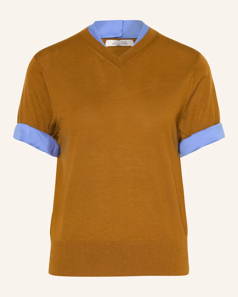 Dorothee Schumacher Strickshirt Chic Merino Im Materialmix braun Braun