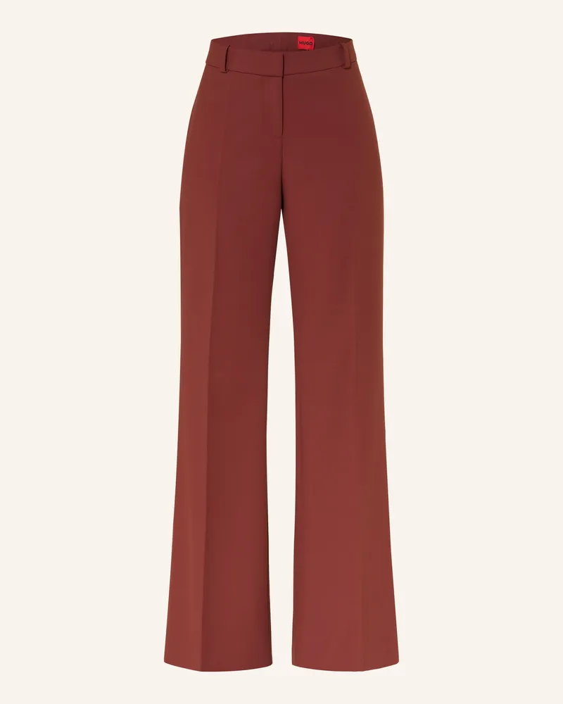 HUGO BOSS Bootcut-Hose Hilotinna braun Dunkelrot