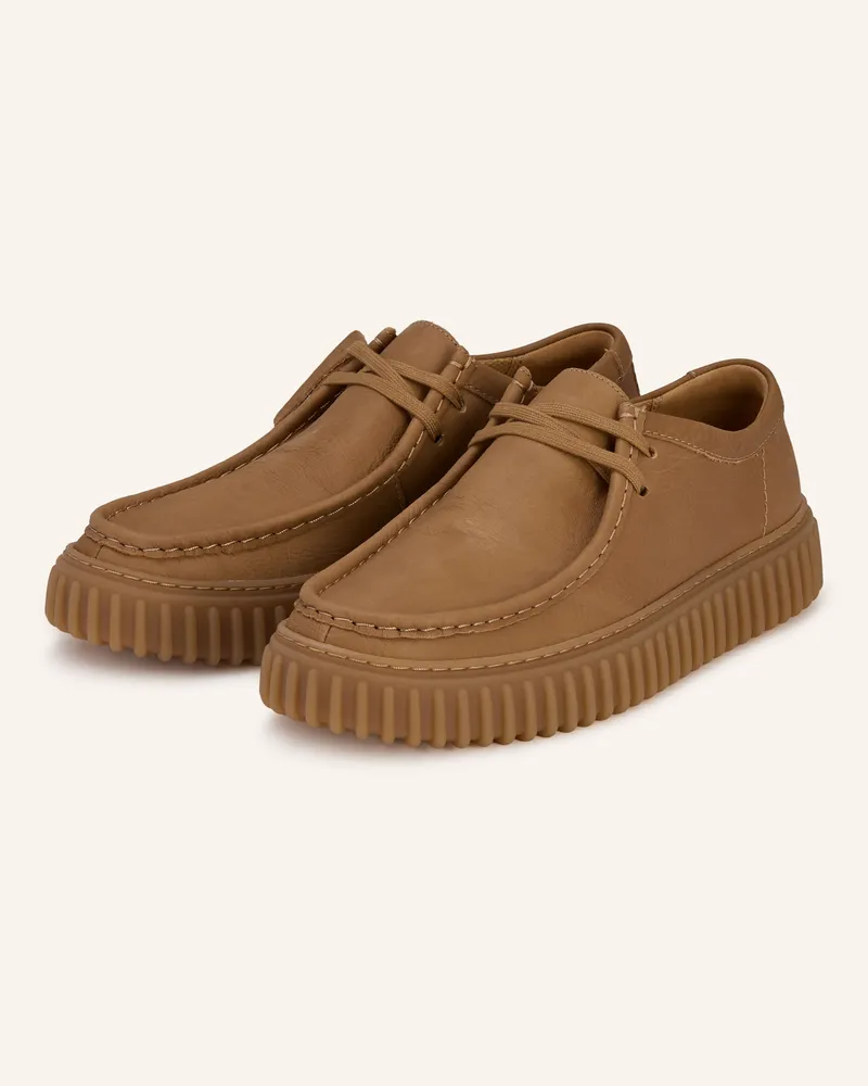 Clarks Schnürer Torhill Jo beige Braun