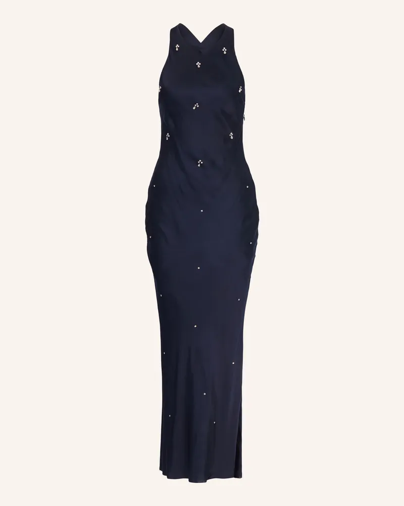 Claudie Pierlot Satinkleid Mit Schmucksteinen blau Dunkelblau
