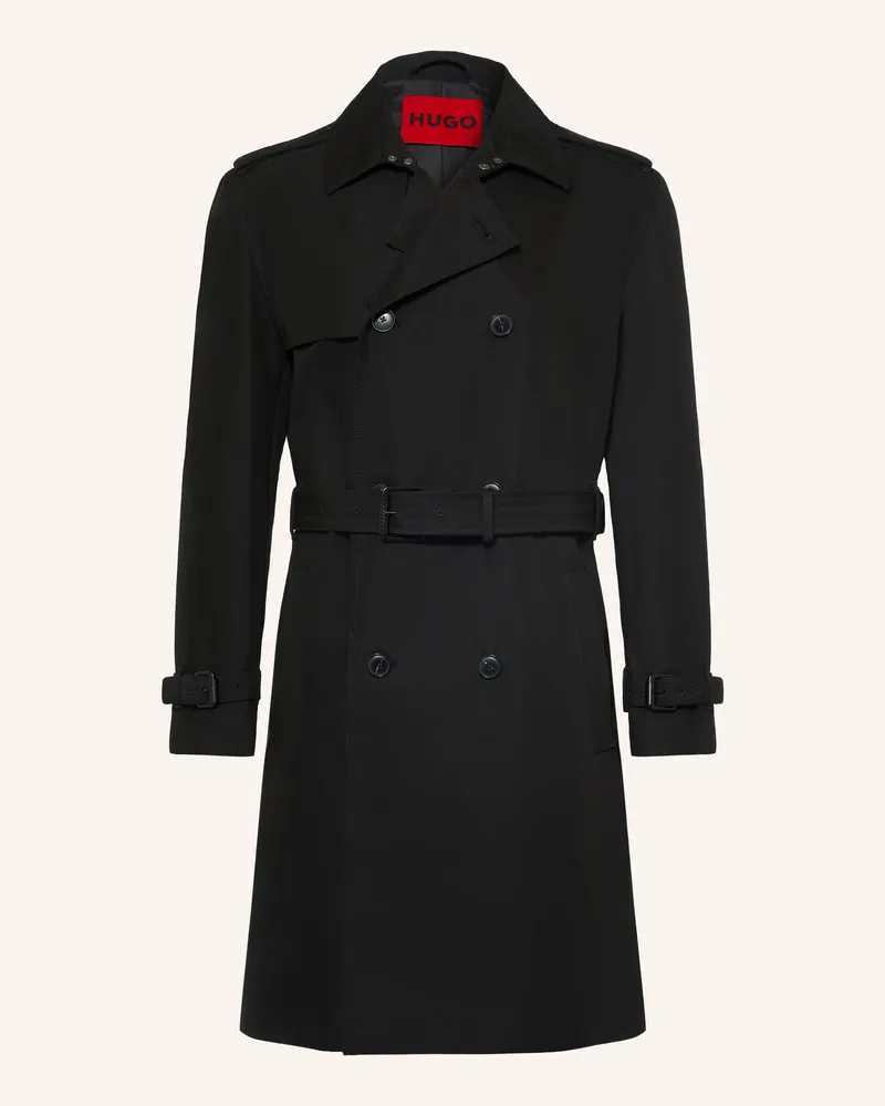 HUGO BOSS Trenchcoat Maluks schwarz Schwarz