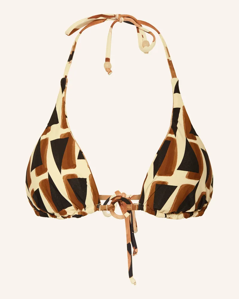 Seafolly Australia Triangel-Bikini-Top Secret Garden Zum Wenden schwarz Schwarz