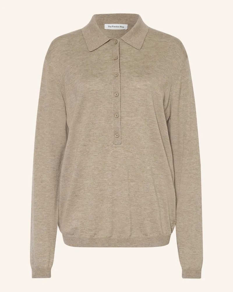 FRANKIE Shop Strick-Poloshirt Tala beige Braun