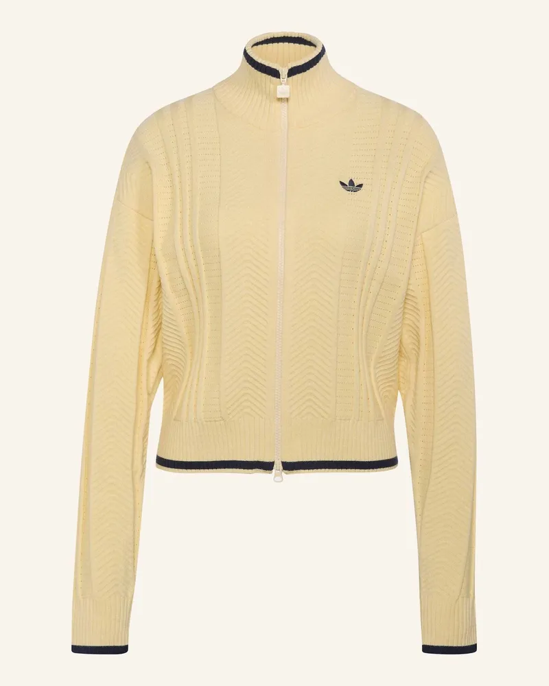 adidas Firebird Originals Jacke, Zopfmuster gelb Creme
