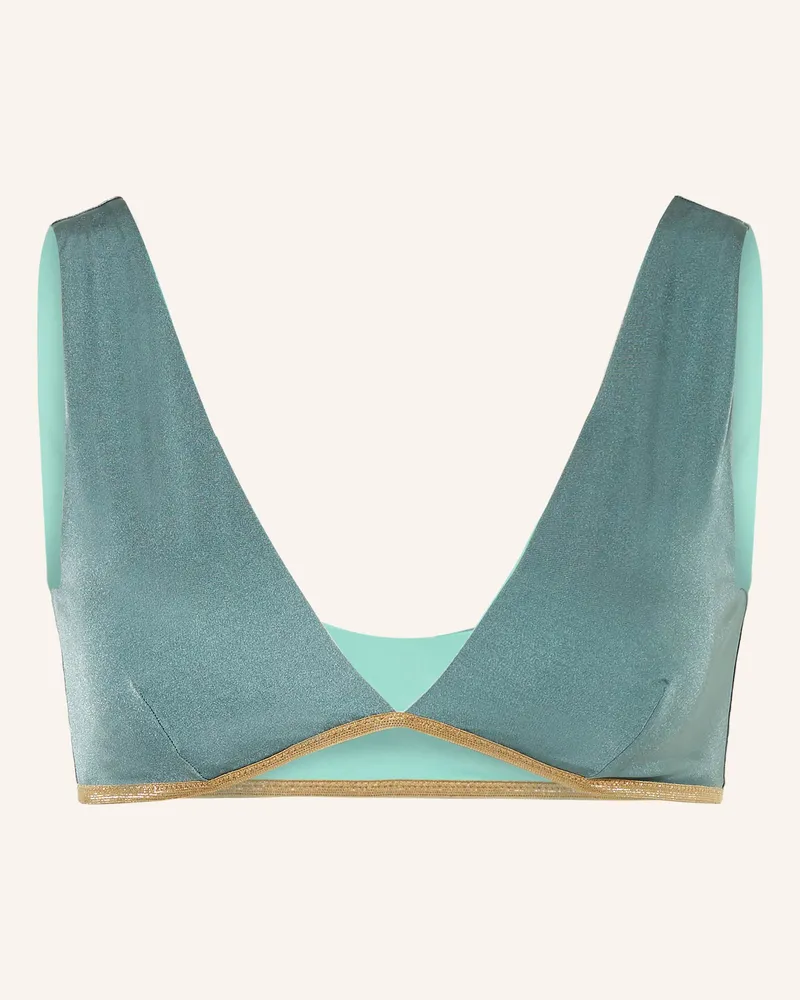 MYMARINI Bustier-Bikini-Top POOL BRA SHINE zum Wenden mit UV-Schutz 50 Grün