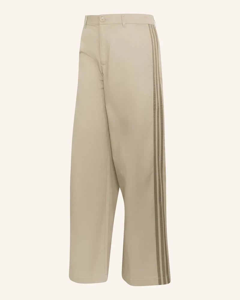 adidas 3-Streifen Hose Mit Faltendetail beige Beige
