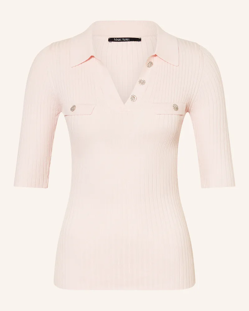 MARC AUREL Strick-Poloshirt rosa Hellrosa