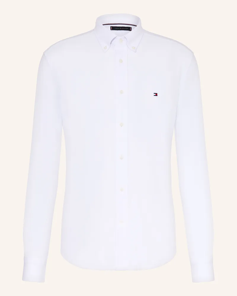 Tommy Hilfiger Piqué-Hemd Regular Fit weiss Weiss
