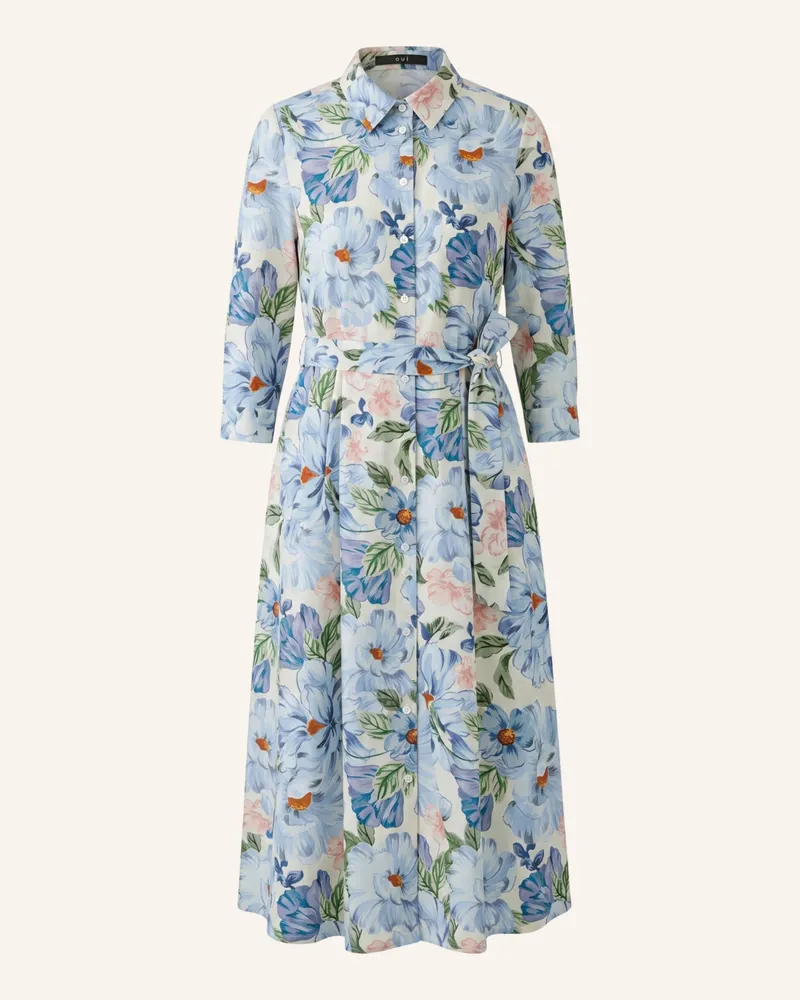 Oui  Hemdblusenkleid Mit 3/4-Arm blau Blau