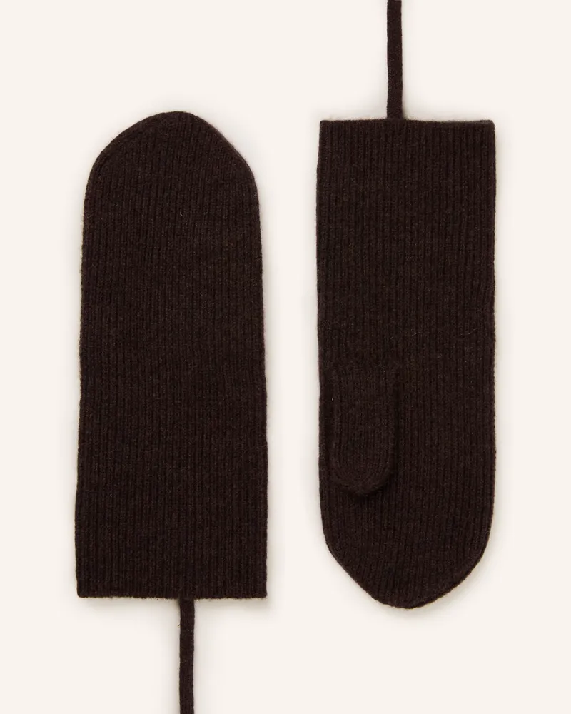 Mrs & HUGS Cashmere-Fäustlinge braun Dunkelbraun