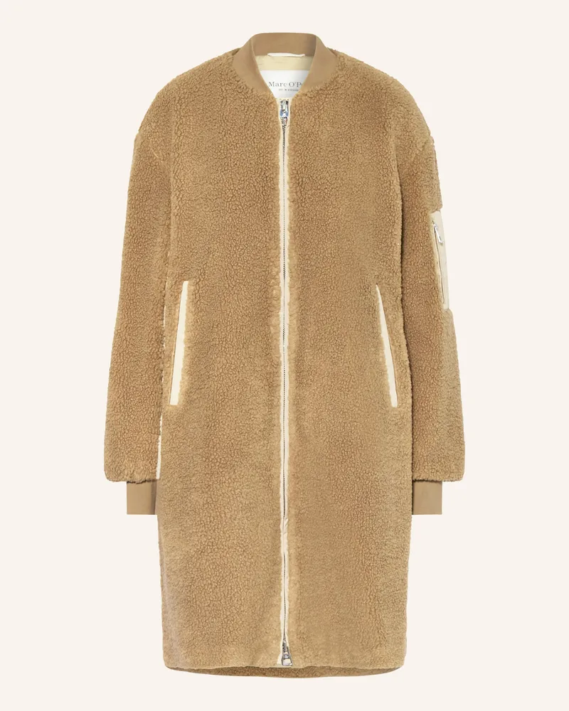 Marc O'Polo Teddyfell-Mantel braun Camel