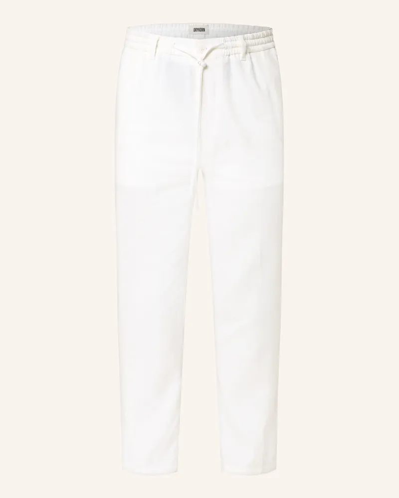 Drykorn Hose DEGER im Jogging-Stil Regular Fit mit Leinen Weiss
