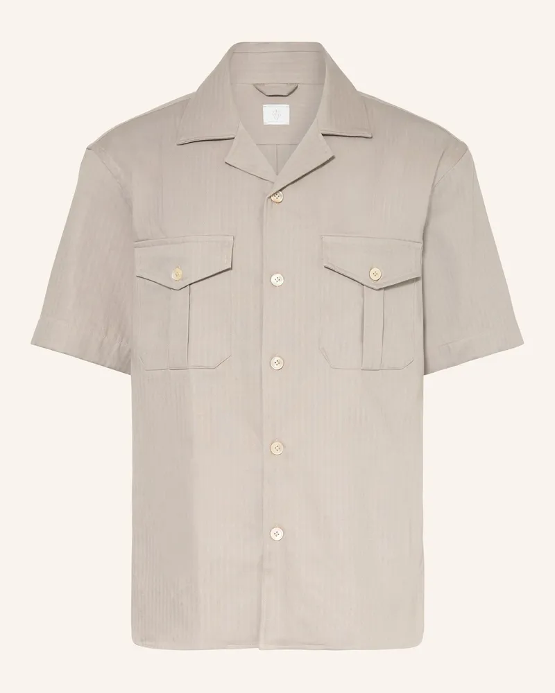 Eleventy Kurzarm-Hemd Regular Fit gruen Grau