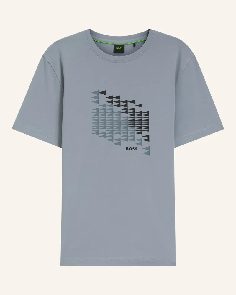 HUGO BOSS T-Shirt Ts_Network Flag Regular Fit grau Dunkelgrau